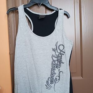 Harley Davidson Women's M Grey Black Tank Top
